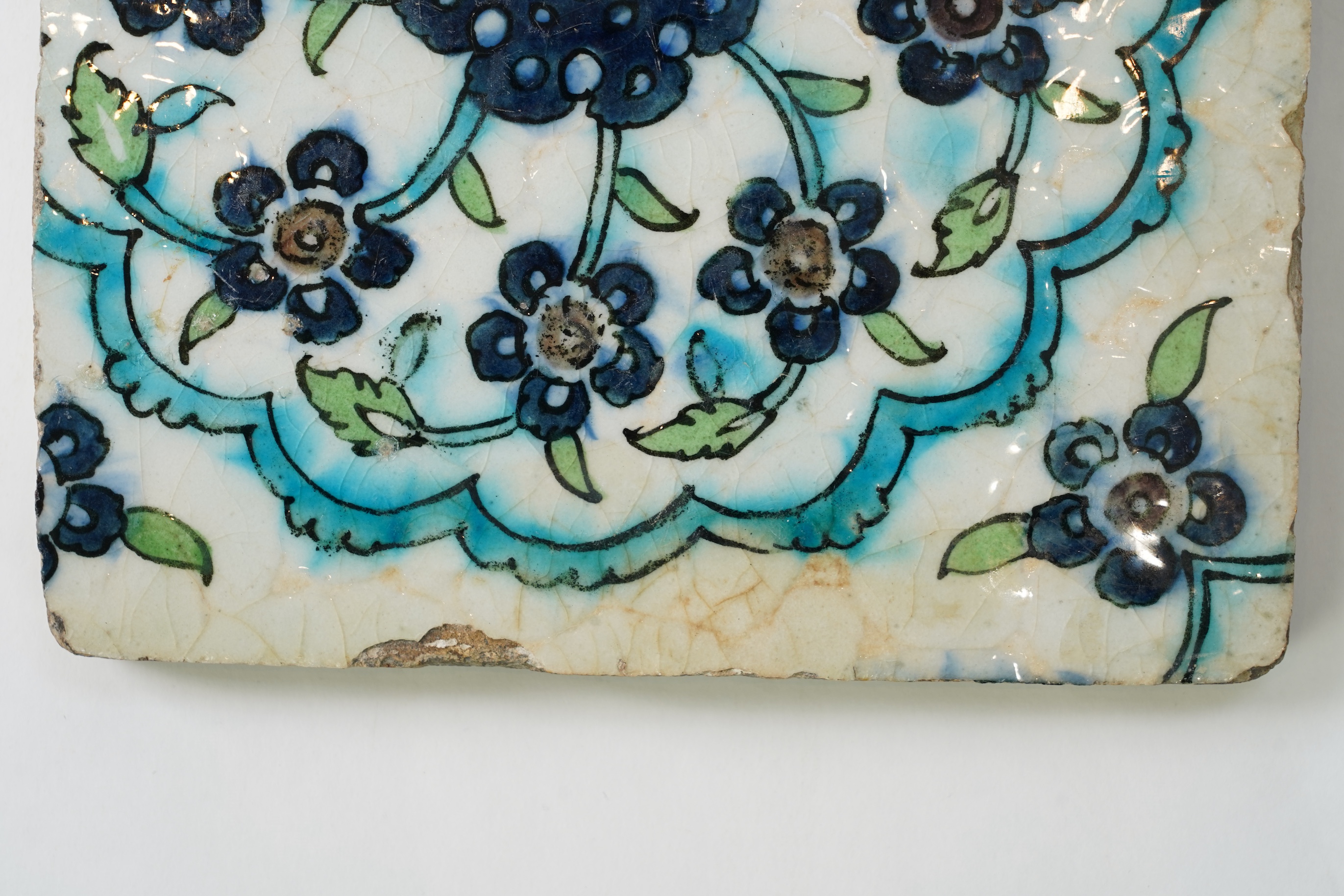 A Damascus Iznik style fritware tile, late 16th/early 17th century
